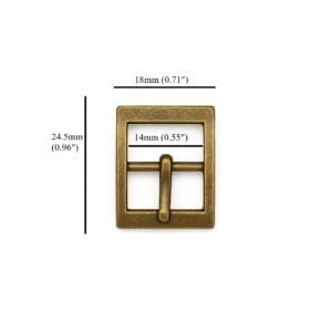 14mm Center bar buckle Y3114 Antique Brass