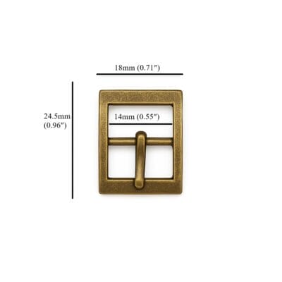 14mm Center bar buckle Y3114 Antique Brass
