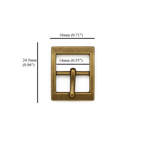 14mm Center bar buckle Y3114 Antique Brass
