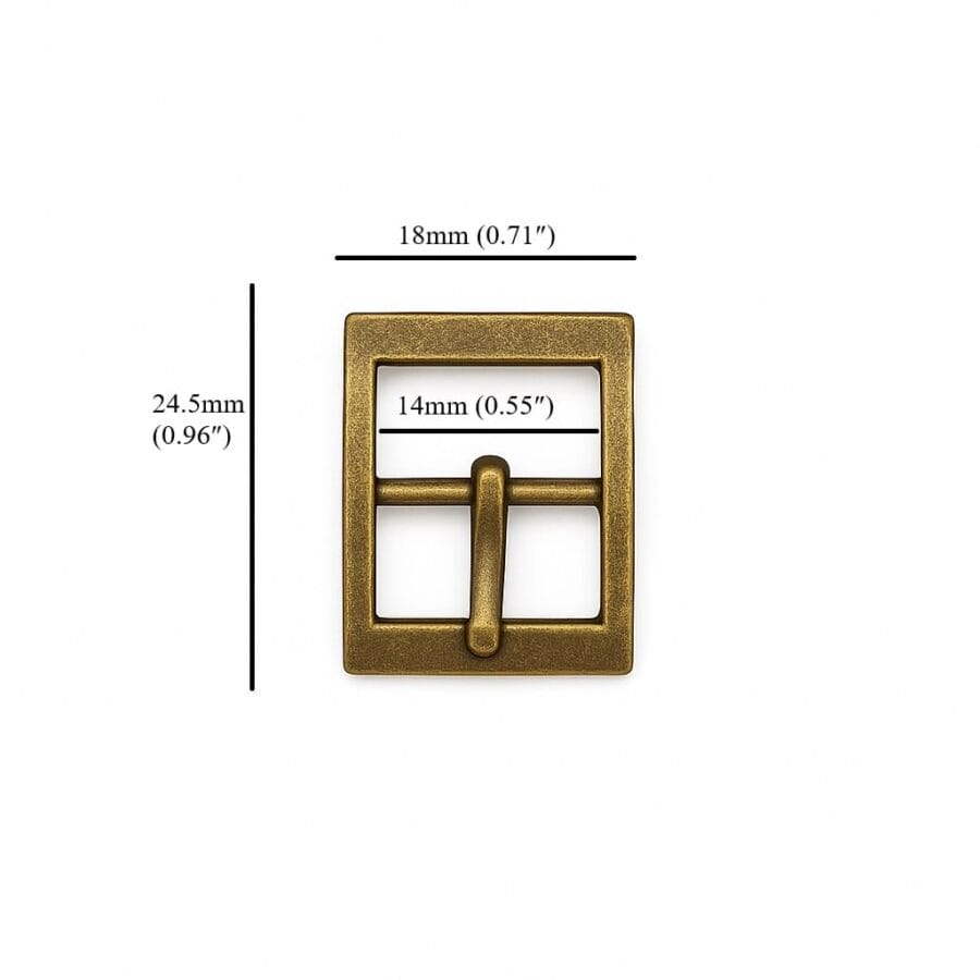 14mm Center bar buckle Y3114 Antique Brass