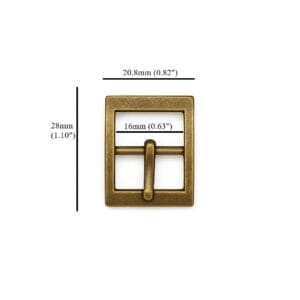 Rectangular 16mm Center bar buckle Y3114 Antique Brass
