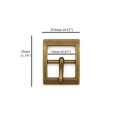 Rectangular 16mm Center bar buckle Y3114 Antique Brass