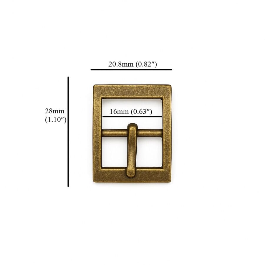 Rectangular 16mm Center bar buckle Y3114 Antique Brass
