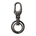 Y1288 Keyring with Push Gate Swivel Snap Hook in Brushed Pewter finish by Avetco, nickel-free and lead-free