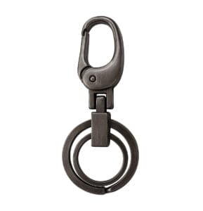 Y1288 Keyring with Push Gate Swivel Snap Hook in Brushed Pewter finish by Avetco, nickel-free and lead-free