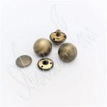These rivets are an excellent choice for various applications, such as accessories, decorations, handbags, garments, leathercraft, and more. They add elegance and style to any project. However, it is essential to note that professional setting tools are required for installing these rivets. The rivets are designed to be easy to install and suitable for beginners and professionals. These rivets come in three plating options: brushed antique nickel, antique brass, and antique copper. They are made of high-quality alloy material, which is durable and long-lasting. They are also nickel-free and lead-free, making them safe for various applications. The available size for these rivets is 28.5mm (1.12") in diameter, with a post length of 7.5mm (0.30") and a cap size of 17.5mm (0.69") flat round. These dimensions make the rivets suitable for a variety of applications. These rivets are made in Hong Kong, ensuring they meet all relevant standards and are of the highest quality.