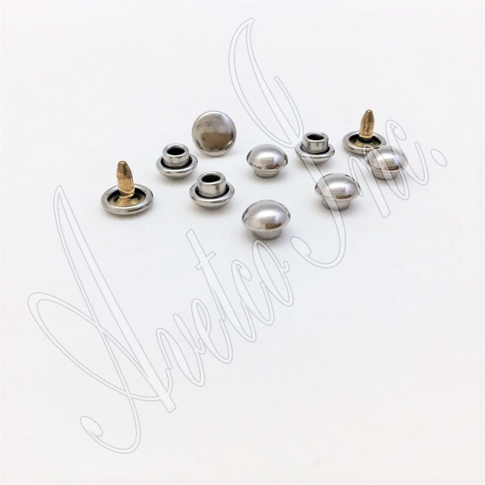R588 4.8mm  Nickel Dome Rivets avetco.leather1597