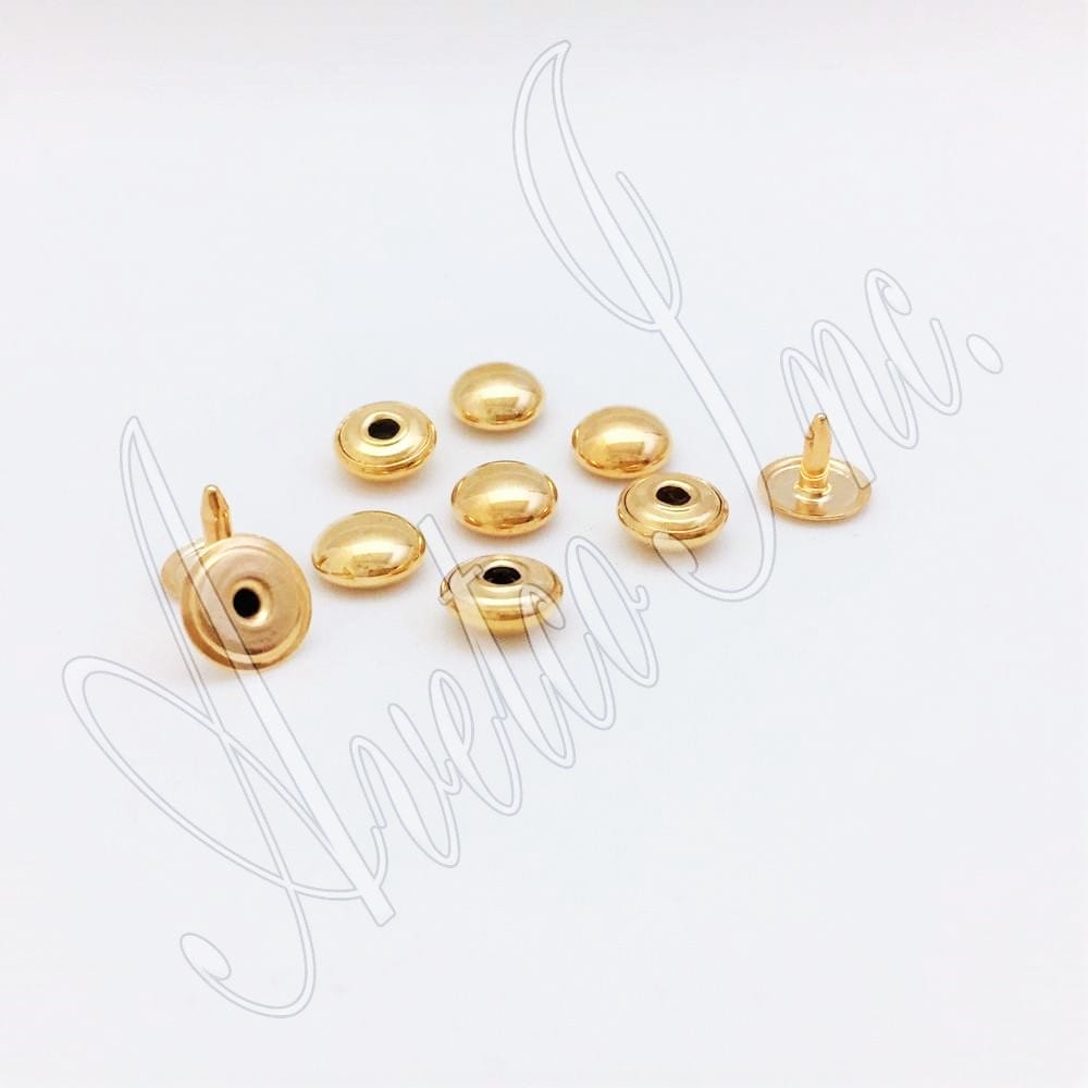 9mm Gold Dome Rivets