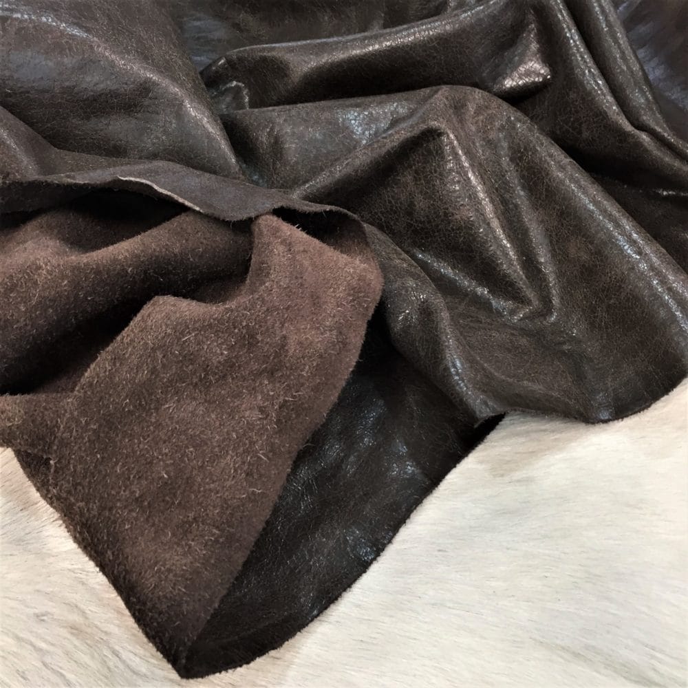 Brown w Brown Crackle Buffalo Leather