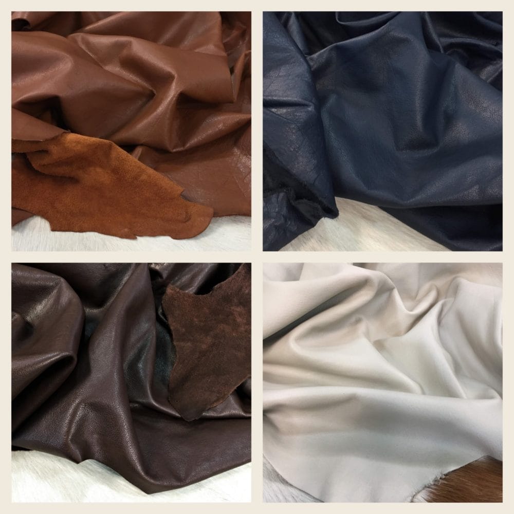 Full Grain Buffalo Leather Aniline Finish Full Hides 3 oz Collage
