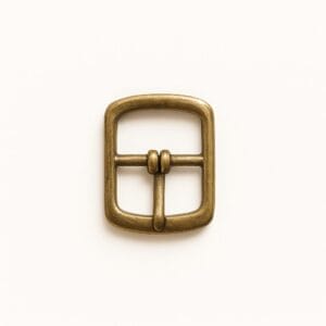 18mm center bar buckle in antique brass finish