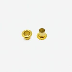 5mm beveled gold eyelets made of H65 brass, washerless design