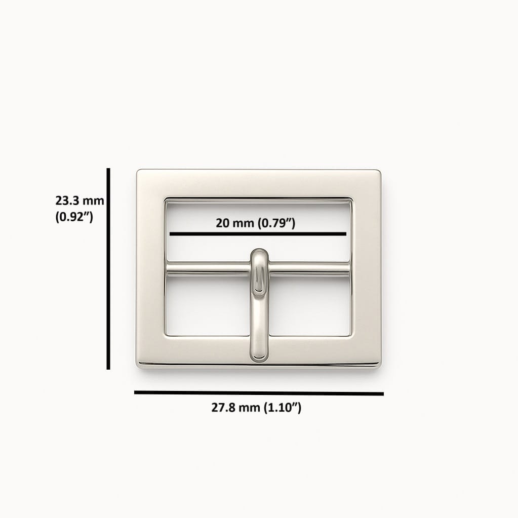 20mm Y3112 Center Bar Buckle – Nickel – 20mm