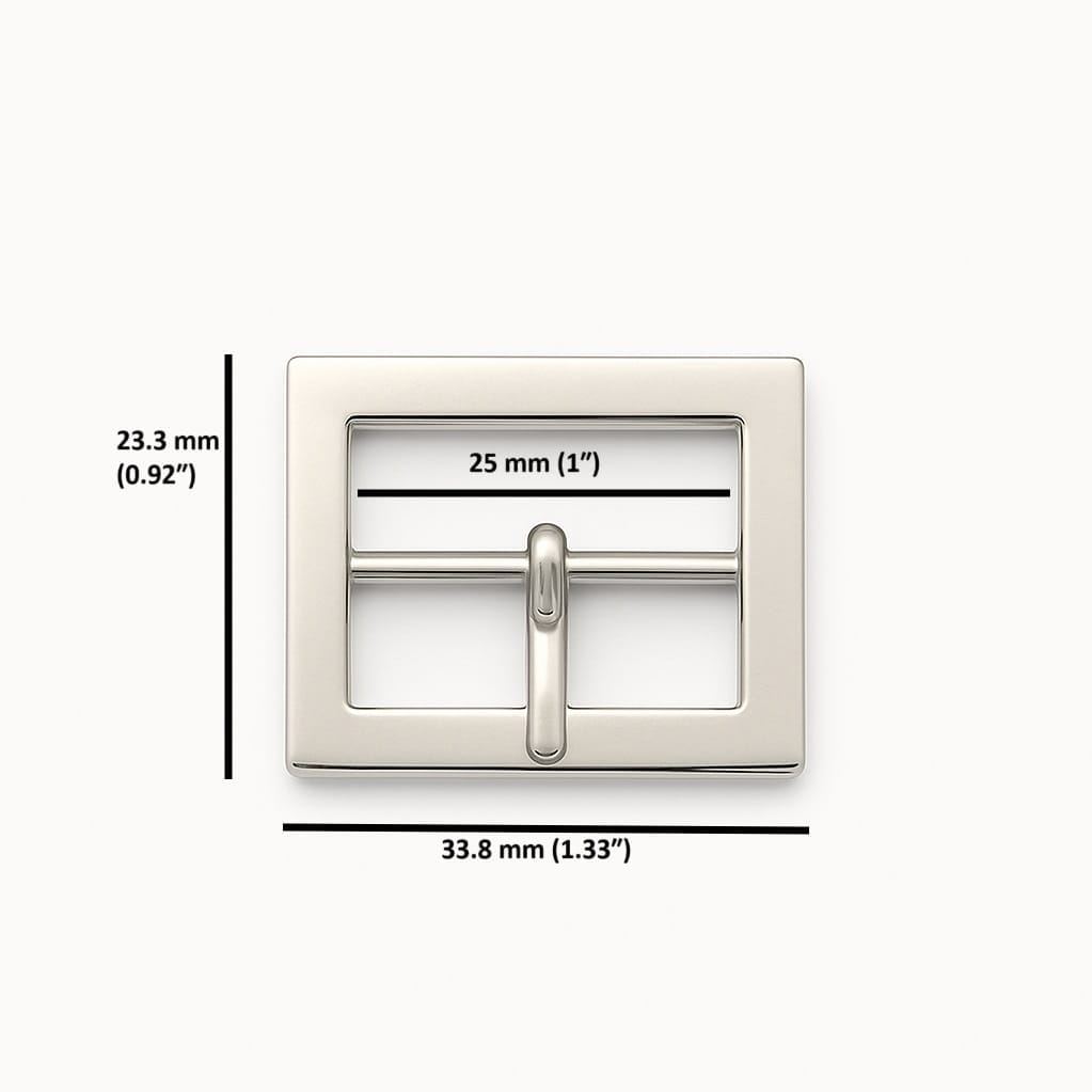 25mm Y3112 Center Bar Buckle – Nickel – 25mm