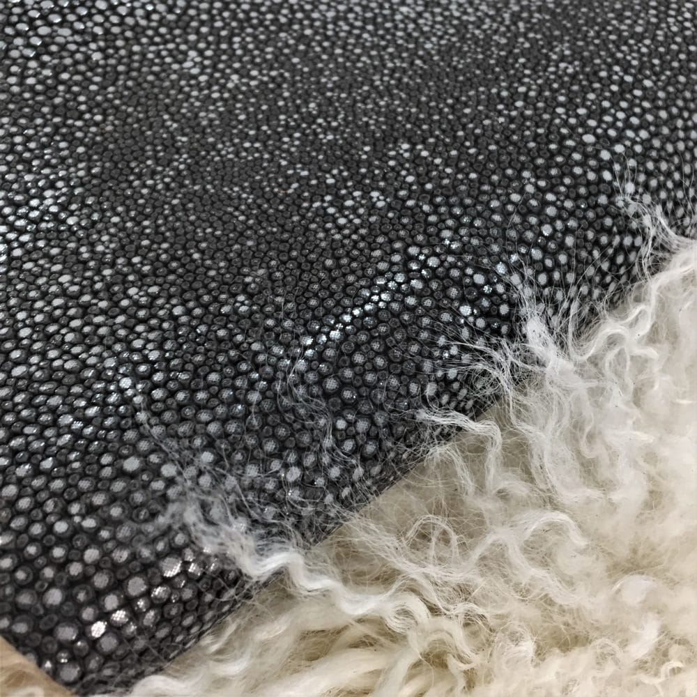 Meteor Embossed Cow Leather in Charcoal Gray – Avetco