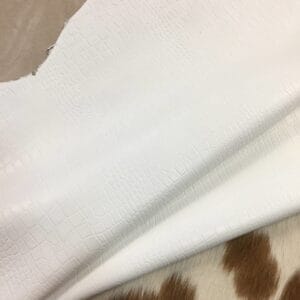 Alligator Embossed Lambskin Leather 2 oz White