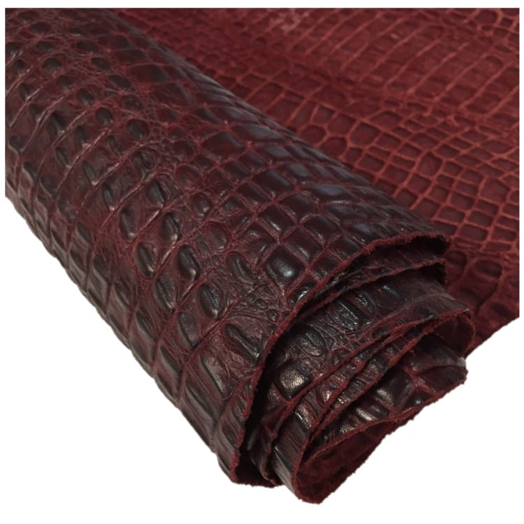 Oltu Cow Leather Embossed-Burgundy