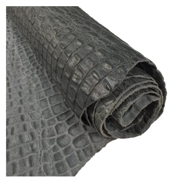 Avetcoinc.com-Oltu Cow Leather Embossed-Charcoal Gray