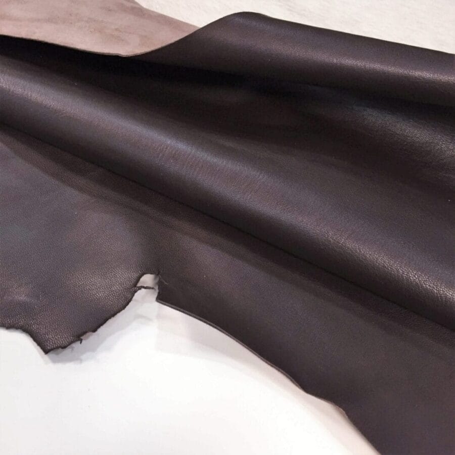 The Goatskin leather comes in a smooth finish that is very eye-catching, especially with the must-have authentic colors. The texture of the skin is silky smooth. This durable leather ranges from dark neutral colors, which can be used to create many different looks.