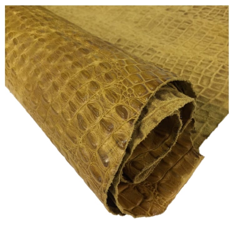 Oltu Cow Leather Embossed-Cream Gold