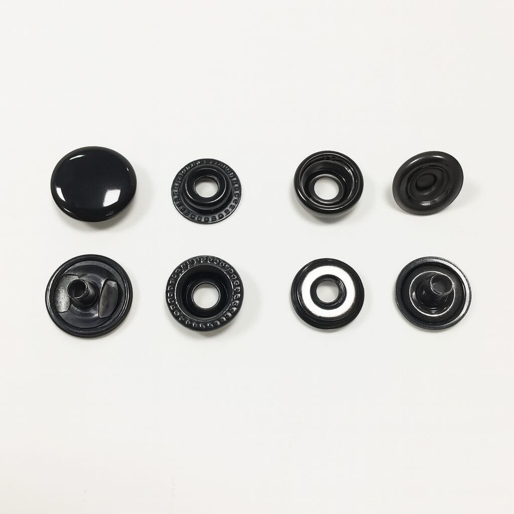 Snaps-Gunmetal Snap Fasteners are suitable for Leathercraft, Accessories, Handbag, Luggage, Garment, Shoes, briefcase, and any Garment Project.