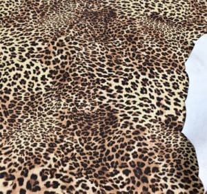 The Cheetah Print Lambskin consists of vibrant colors that grasp the true elegance and look of a cheetah’s fur. The leather itself is quite soft to the touch and has a smooth surface that can be suitable for various uses.