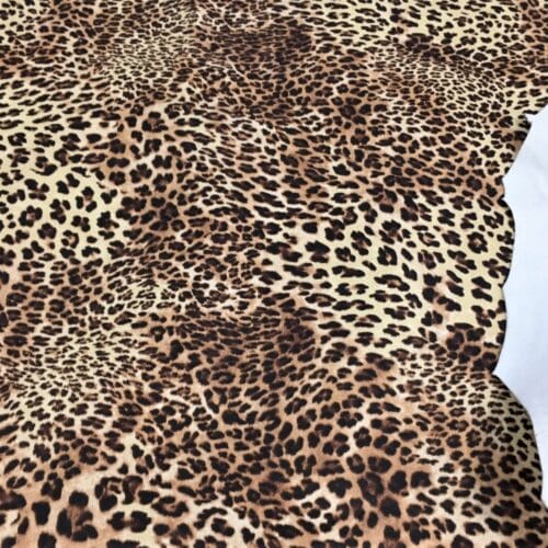 The Cheetah Print Lambskin consists of vibrant colors that grasp the true elegance and look of a cheetah’s fur. The leather itself is quite soft to the touch and has a smooth surface that can be suitable for various uses.