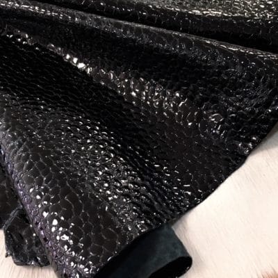 Patent Gator Embossed Grain Cow Leather
