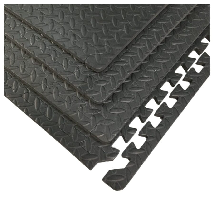 Interlocking puzzle mat tiles are made from premium-grade, high-density EVA foam rubber. These tiles are thick and textured, providing softness, safety, and durability. These colorful mats are double-sided, reversible, and interchangeable, creating a checkered pattern with the two colors of your choice. If you change your mind, the mats can easily be flipped over to the other colors creating a whole new atmosphere. They are perfect for a children’s playroom, gym fitness, dance, yoga, martial arts, sound control, and much more.