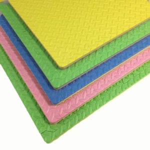 Interlocking puzzle mat tiles are premium grade high-density EVA foam rubber. Perfect for children’s playroom, gym fitness, dance, yoga, martial arts, and much more.