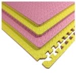 Interlocking puzzle mat tiles are premium grade high-density EVA foam rubber. Perfect for children’s playroom, gym fitness, dance, yoga, martial arts, and much more.