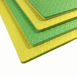 Interlocking puzzle mat tiles are premium grade high-density EVA foam rubber. Perfect for children’s playroom, gym fitness, dance, yoga, martial arts, and much more.