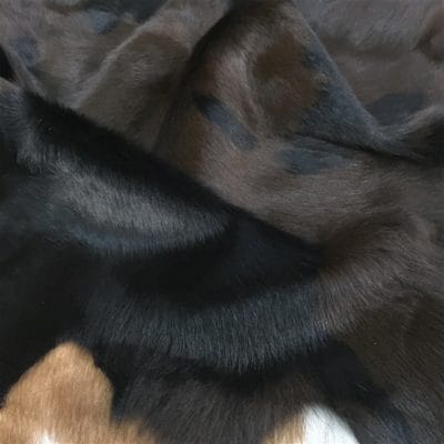 Long Hair Cavallino Calfskin Brown with Black