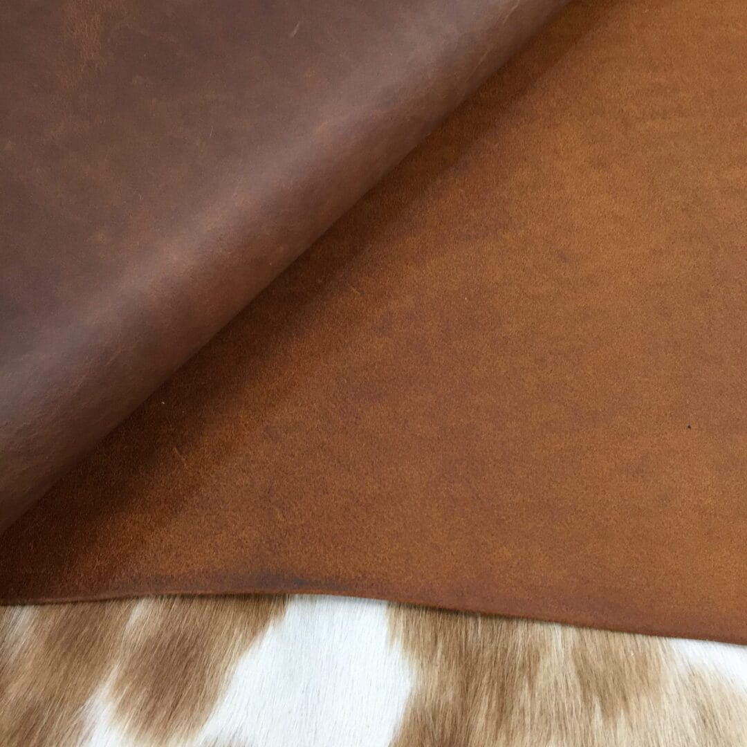 brown full veg oil waxed cow leather avetcoinc@