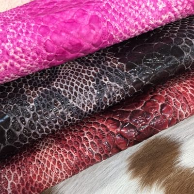 Python Embossed Cow Leather Panel 3 oz Grade A