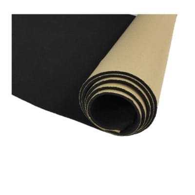 0.12″ | 3mm E200 Black Self Adhesive Eva Foam closed cell Hardness 20-25° Shore C What is EVA Foam? Eva Foam consists of Ethylene Vinyl Acetate and blended copolymers, which give an elastic quality. It is chemically cross-linked, resulting in a uniform cell structure and a semi-rigid product for various applications, and has shock-absorbing and buoyancy properties and is resistant to water, UV radiation, and cracking. Available in various thicknesses and densities with a smooth texture on both sides. It is a versatile material that can be shaped with heat, easily glued to other materials, and painted, making it perfect for creative expression. EVA foam has various uses, including footwear for insoles, handbags for stiffening, interlining, stiffener, sports equipment, athletic padding, packaging, flooring, and even cosplay props and costumes. Suitable For: Footwear Handbags stiffener Sports Packing Flooring Sports Equipment Props Costumes Cosplay Interlining Sports Athletic padding Case inserts Protective packaging