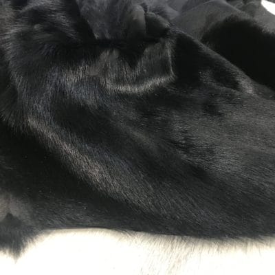 Long Hair Cavallino Calfskin Black with Bald Spots
