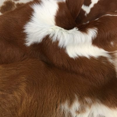 Long Hair Cavallino Calfskin Brown with Off White