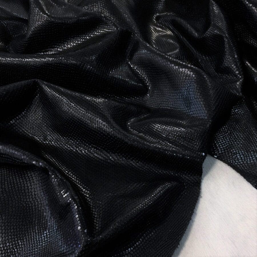black water snake embossed cow leather