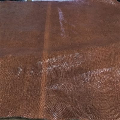 brown water snake embossed cow leather