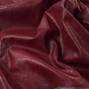 red water snake embossed cow leather