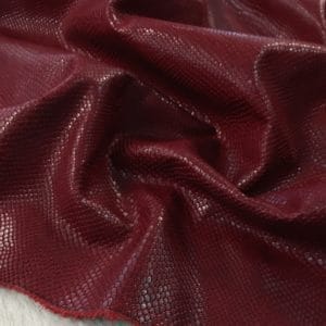 red water snake embossed cow leather