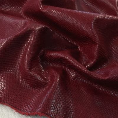red water snake embossed cow leather
