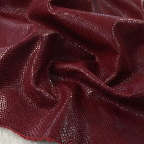 red water snake embossed cow leather