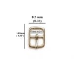 6mm center bar buckle in silver zinc alloy – Avetco