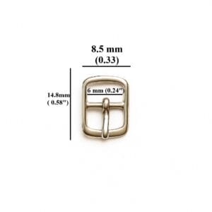 6mm center bar buckle in silver zinc alloy – Avetco