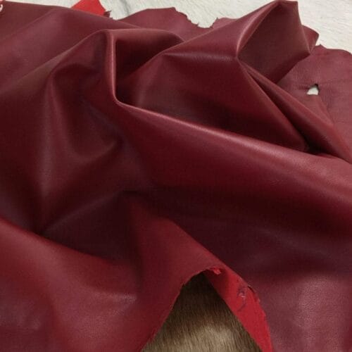 Economy Lambskin Nappa Leather 2 oz Deep Red