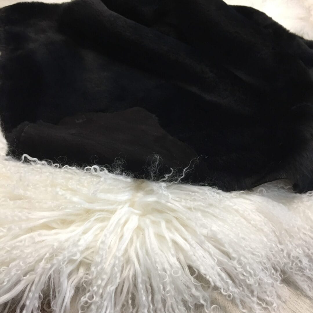 black shearling sheepskin wool dual sided avetcoinc@