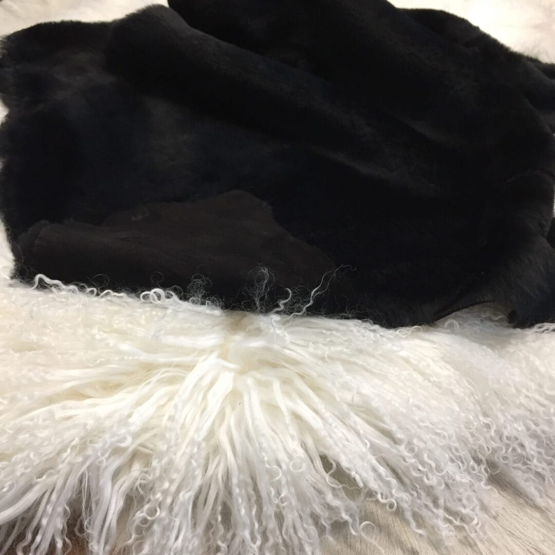 black shearling sheepskin leather avetcoinc@