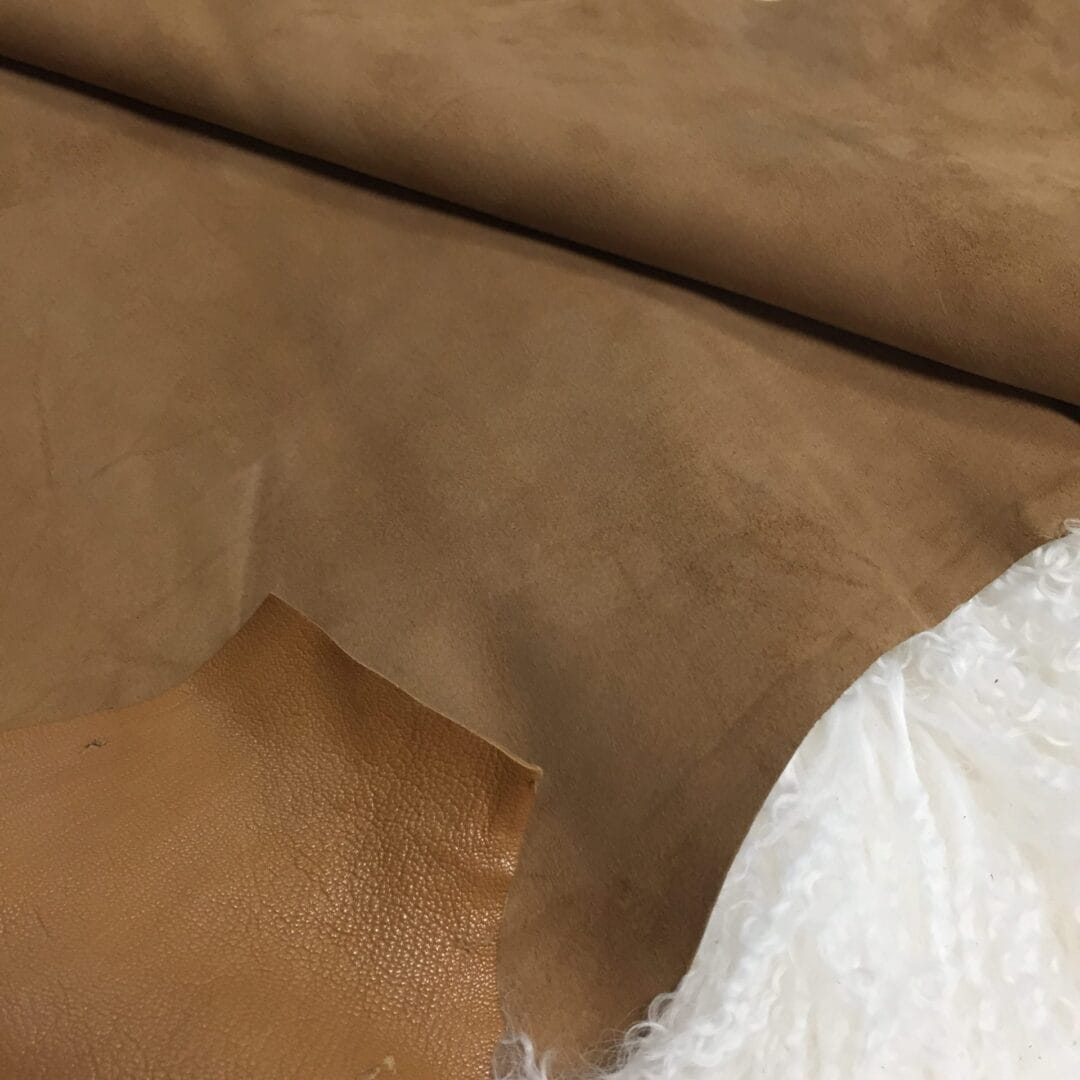 goatskin tobacco brown suede leather avetcoinc@